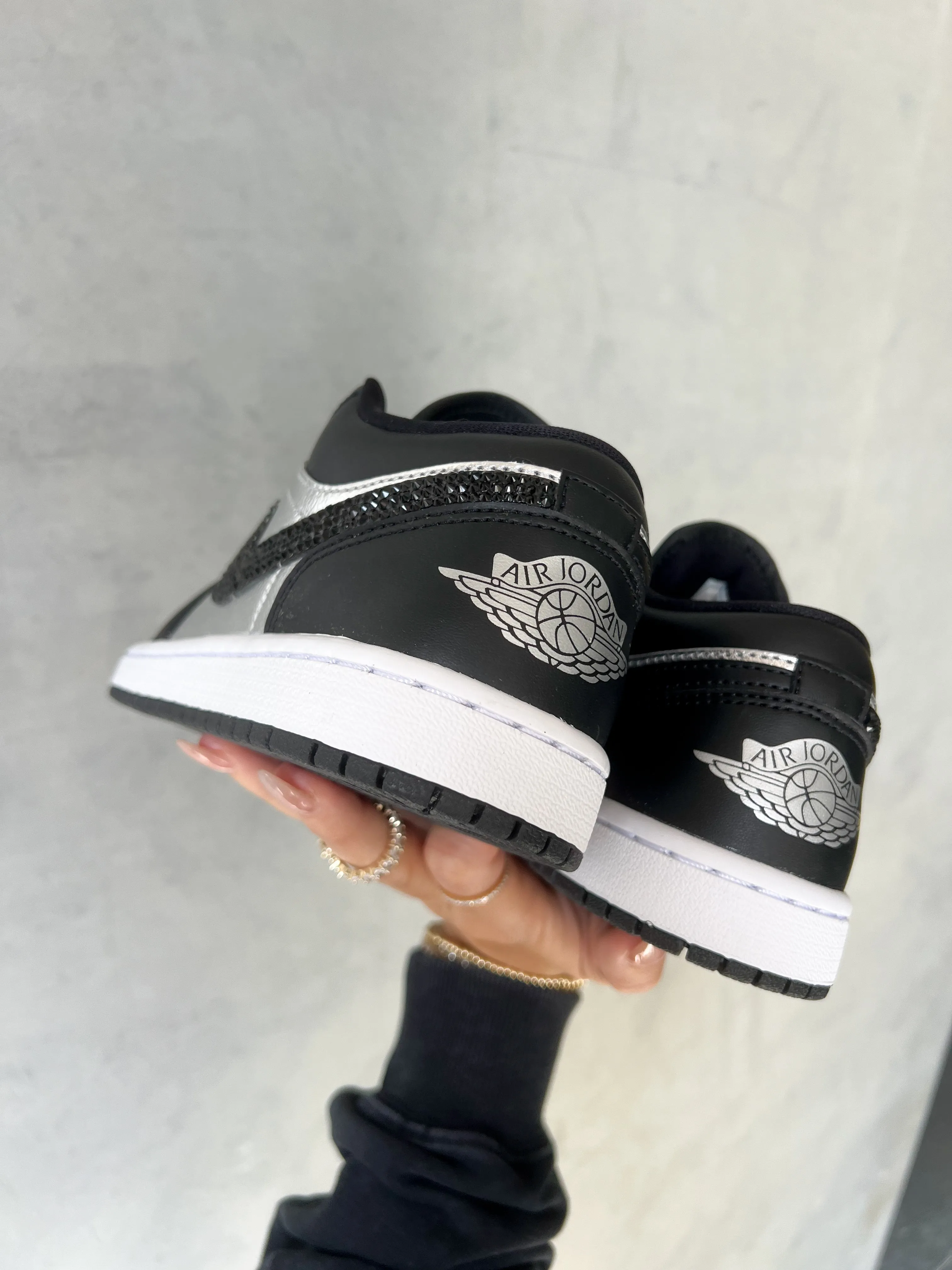 Metallic Swarovski Women’s Air Jordan 1 Low Shoes