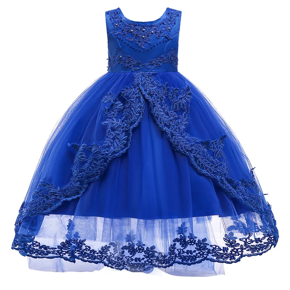 New Year Clothing Mesh Princess Dress Girl's Gown Christmas Children's Clothing Kids Dress