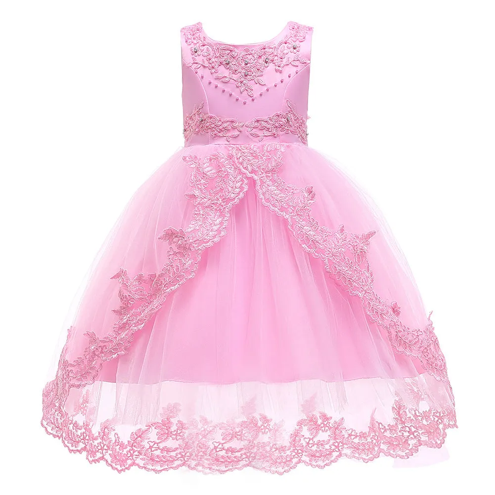 New Year Clothing Mesh Princess Dress Girl's Gown Christmas Children's Clothing Kids Dress