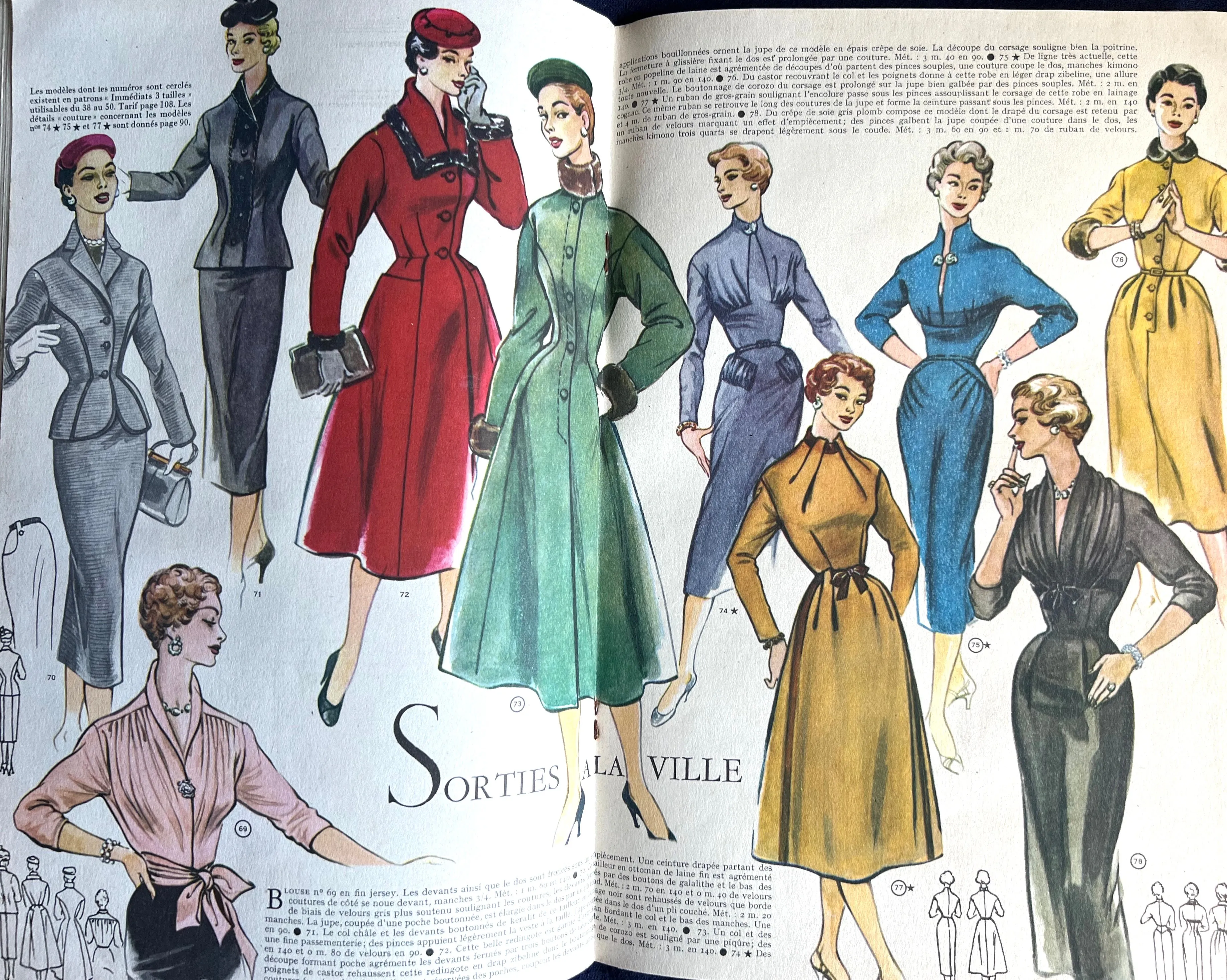 November 1953 French Fashion Paper Modes & Travaux