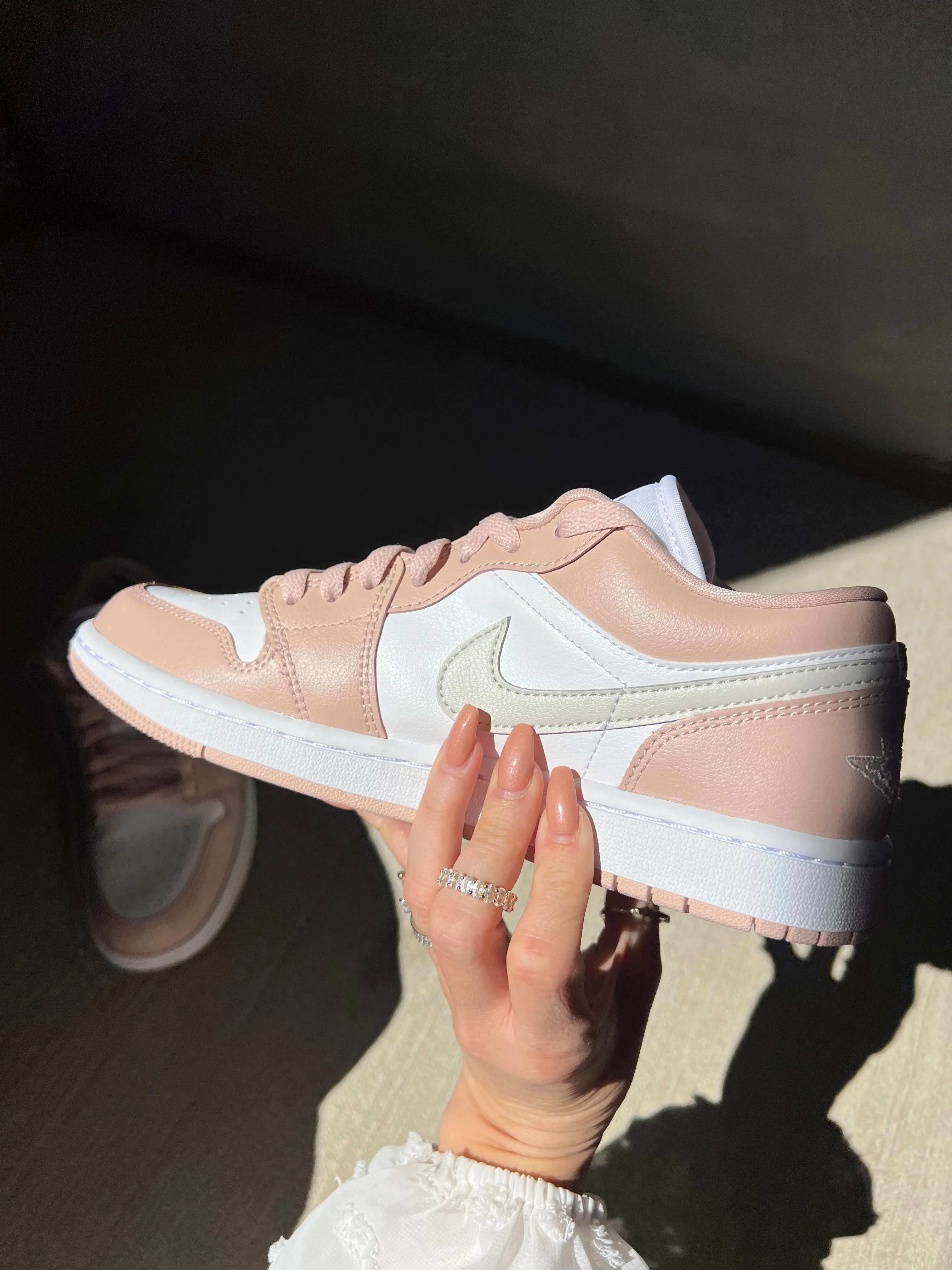 Nude Swarovski Women’s Air Jordan 1 Low Shoes