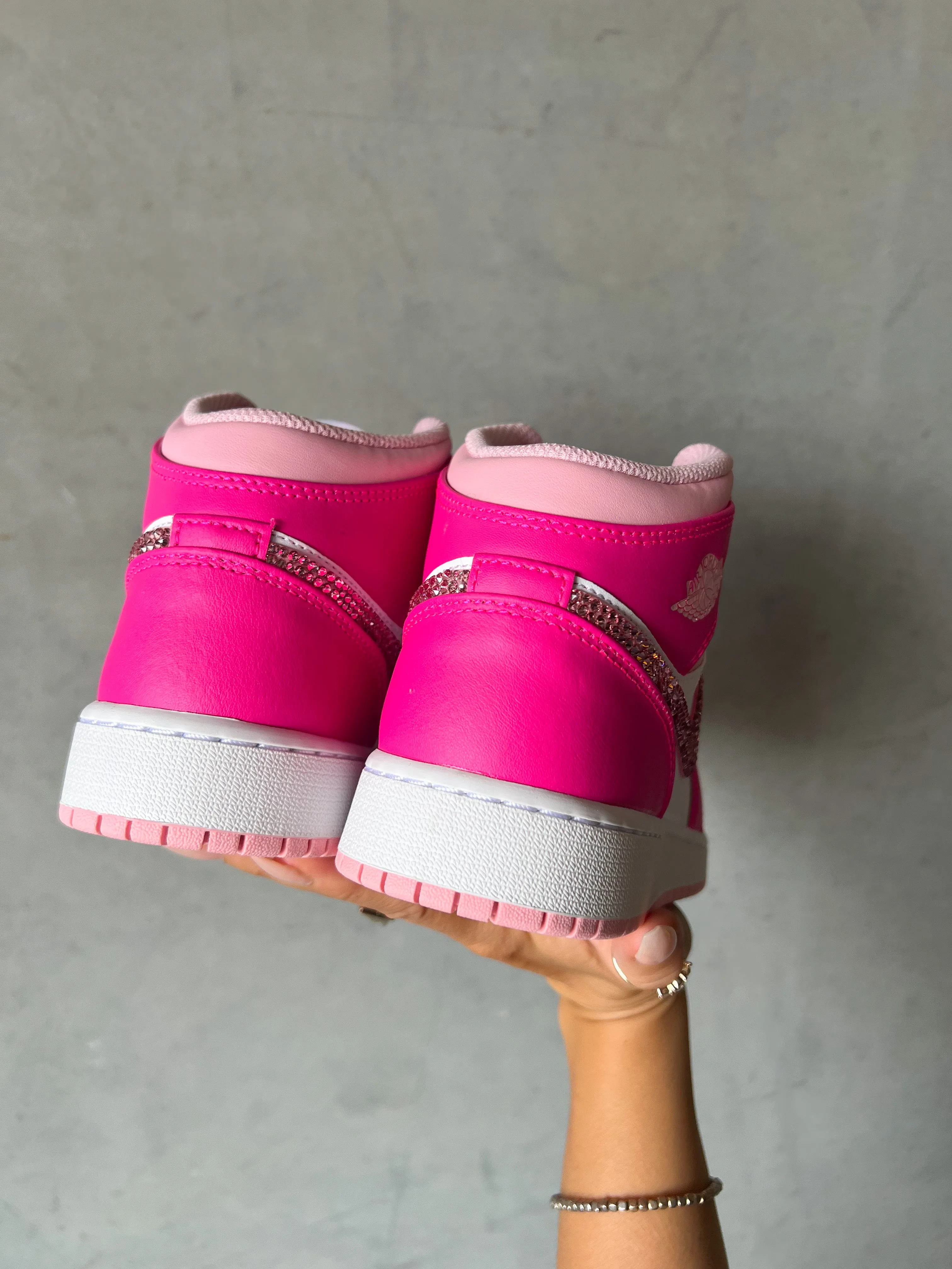 Pink Swarovski Women’s Air Jordan 1 Mid Shoes