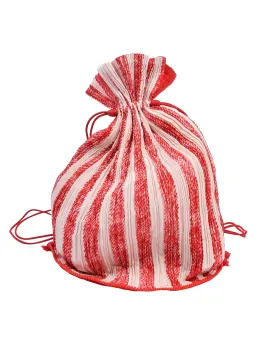 Pleats Please Vintage Red and White Pleated Convertible Packable Backpack