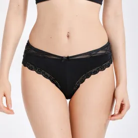 Quick Dry All Occasions Mid-rise Black Panty