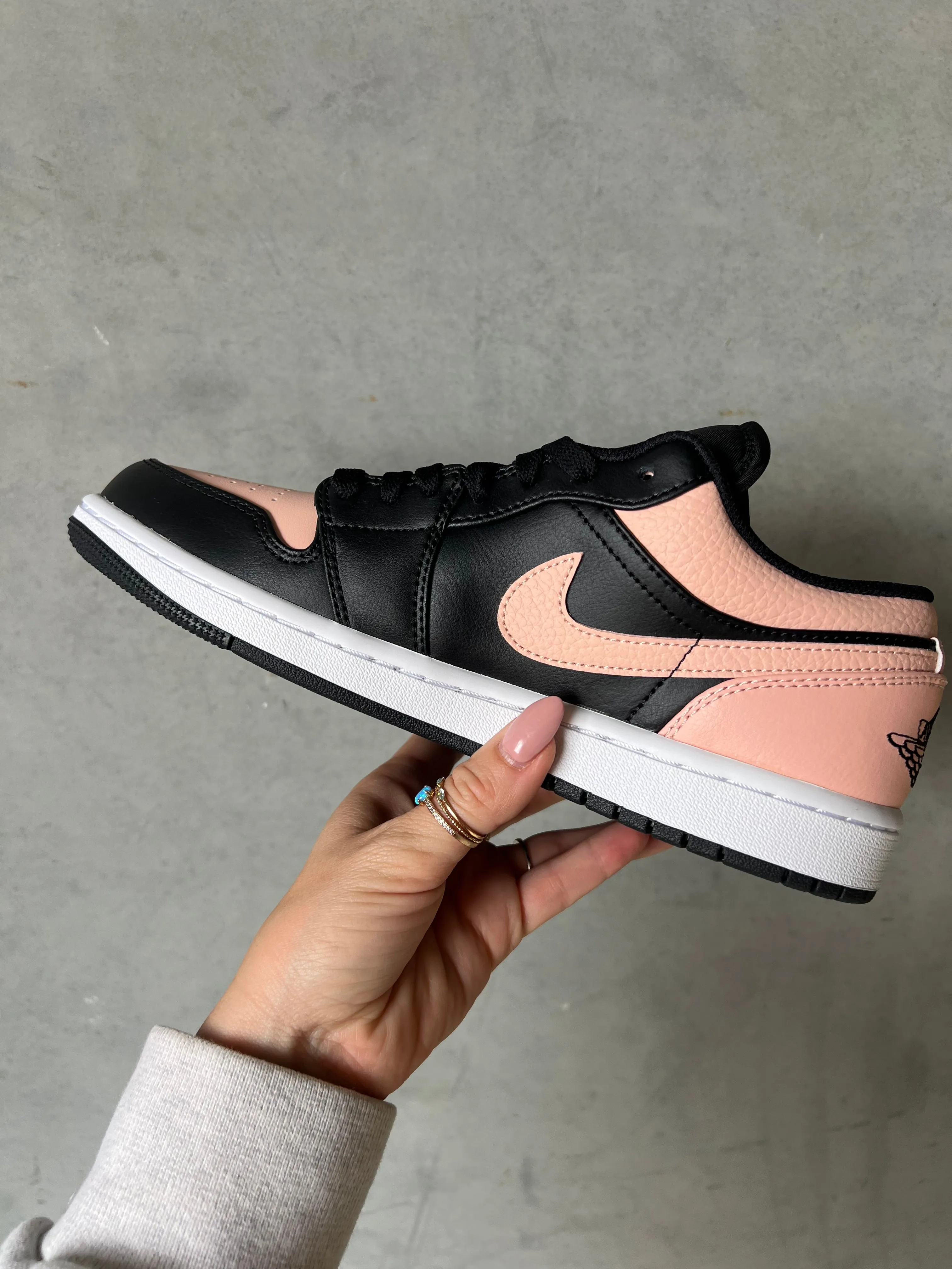 RARE Peach Pink Swarovski Women’s Air Jordan 1 Low Shoes