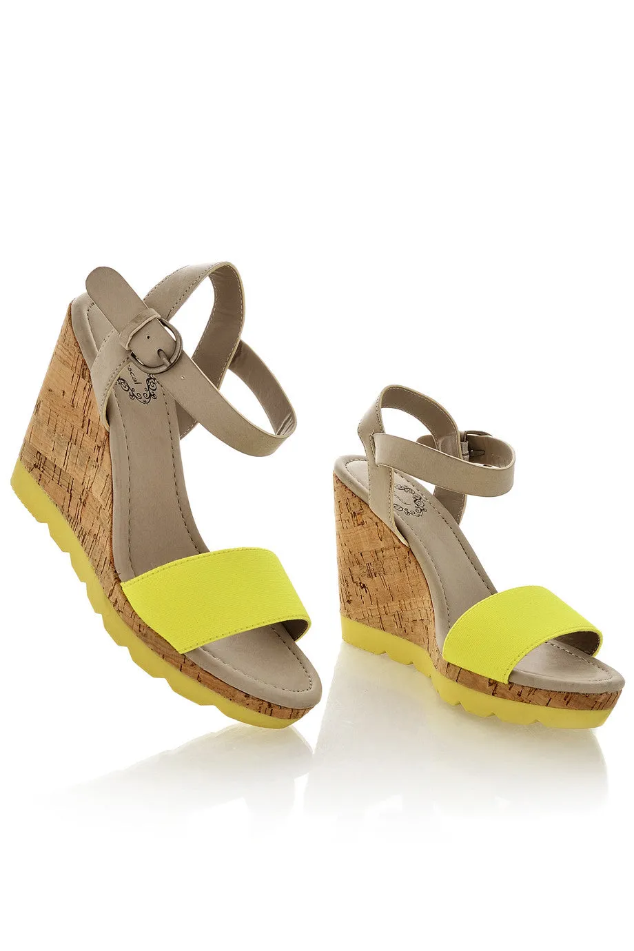 RASCAL HEDDIE Neon Yellow Wedges