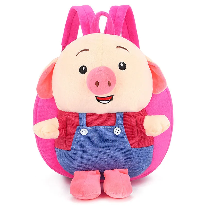 Red cute pig Children's baby plush toy small school bag backpack cartoon bag