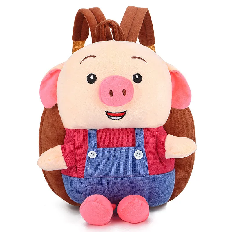 Red cute pig Children's baby plush toy small school bag backpack cartoon bag