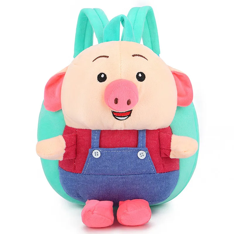 Red cute pig Children's baby plush toy small school bag backpack cartoon bag