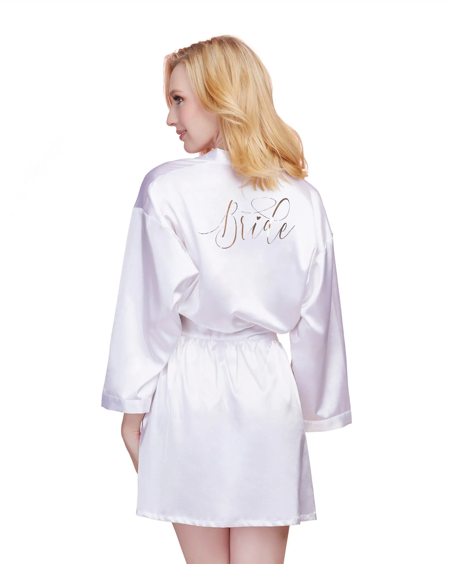 Satin Charmeuse Bride Robe with Adjustable Front Tie Closure