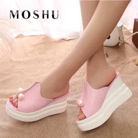 Sexy Women high Heels Platform Sandals Summer Slippers Peep Toe Thick Heel