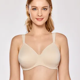 Side Boning Minimizer Underwire Non Padded Support Nude Full Coverage Bra