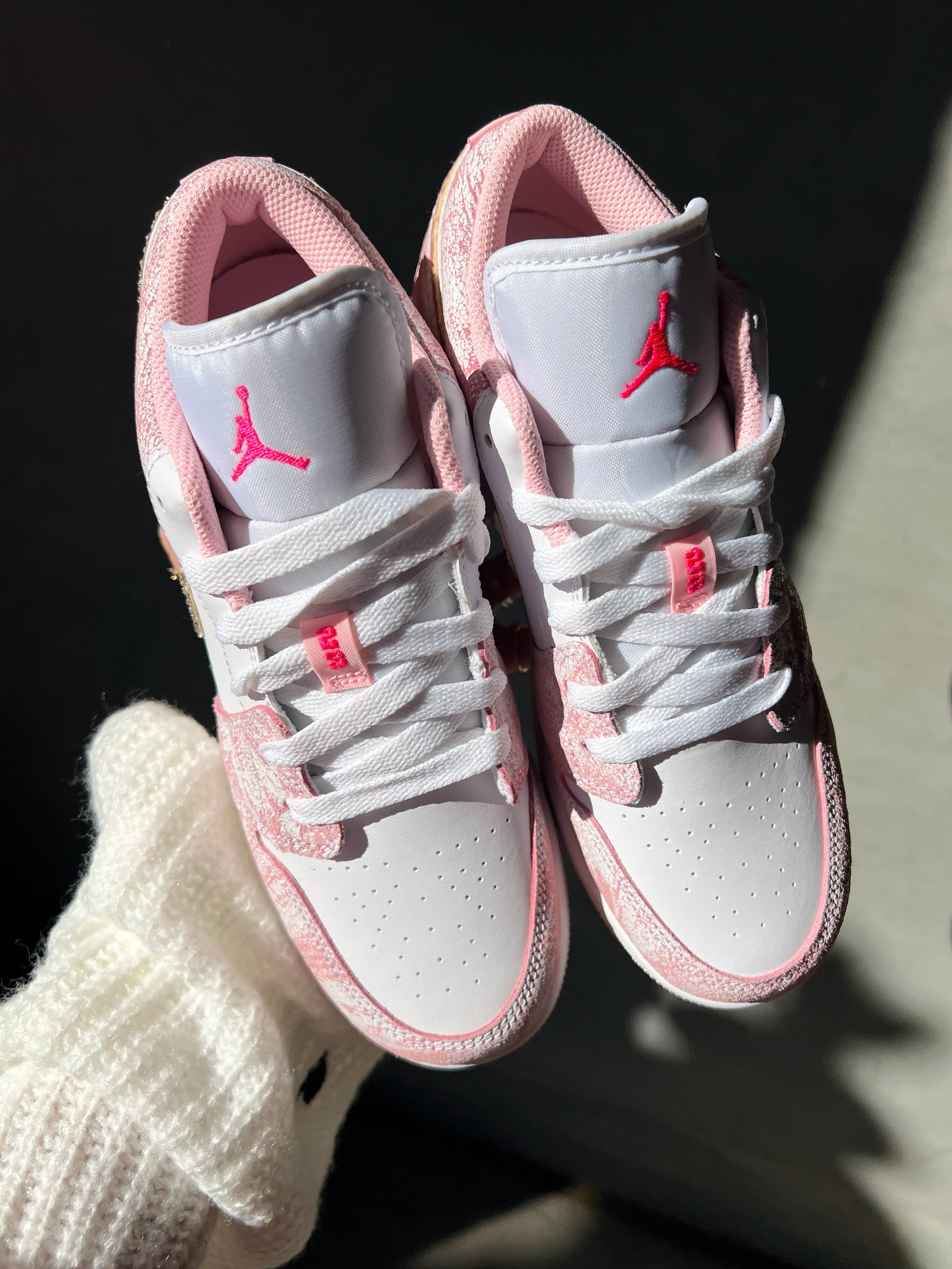 SIZE 7.5 Ice Cream Paint Swarovski Women’s Air Jordan 1 Low Shoes