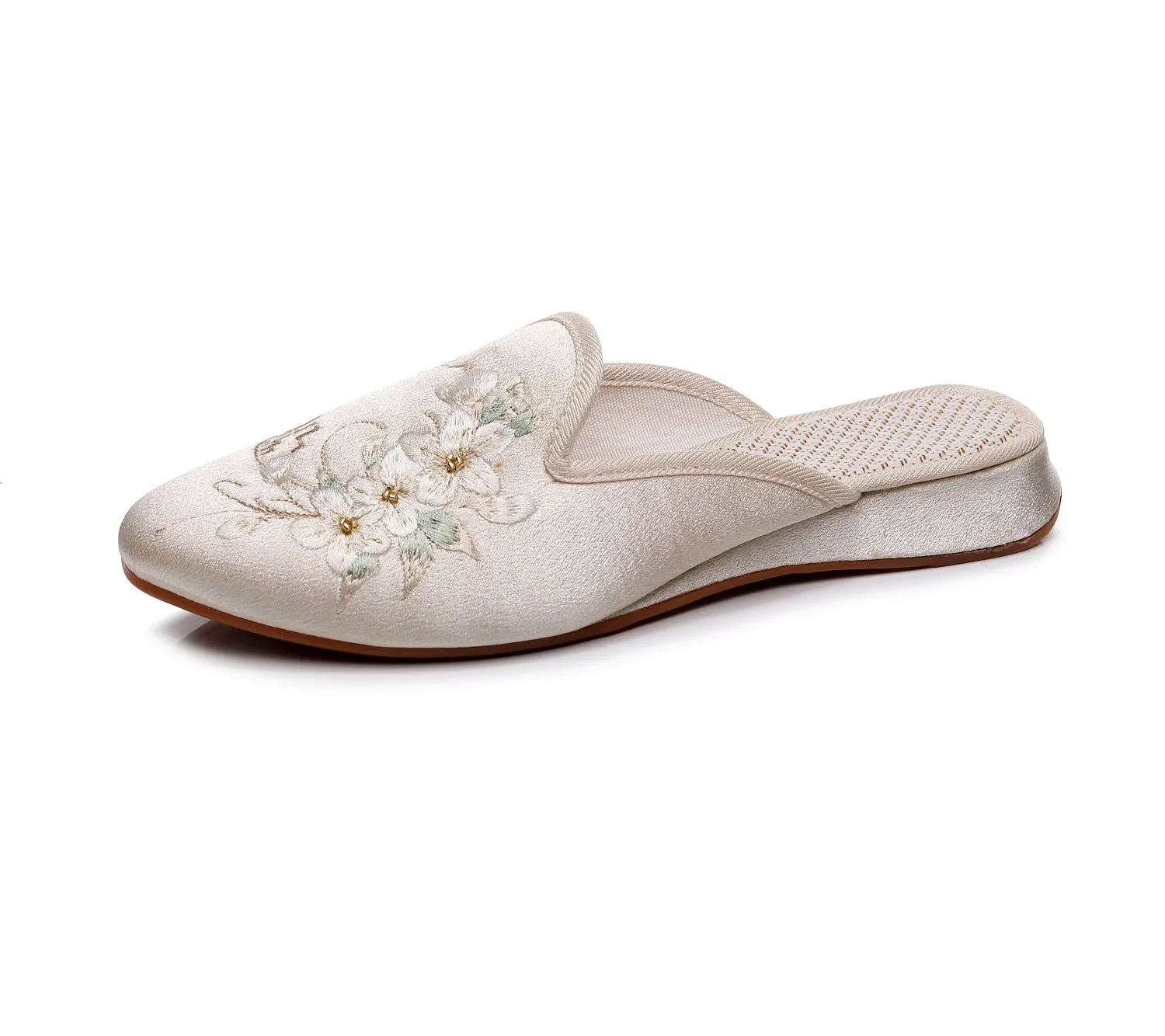 Slippers Mercerizing Satin Embroidered Shoes  Spring Amoi Women's Cloth Shoes Sandals Amoi!