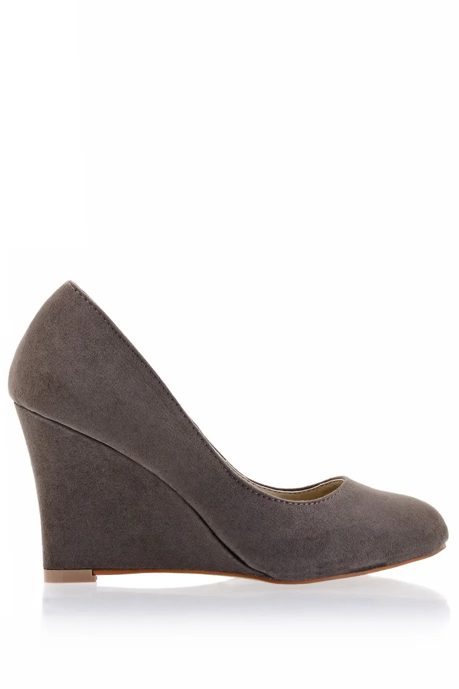 TILDA Gray Suede Wedges