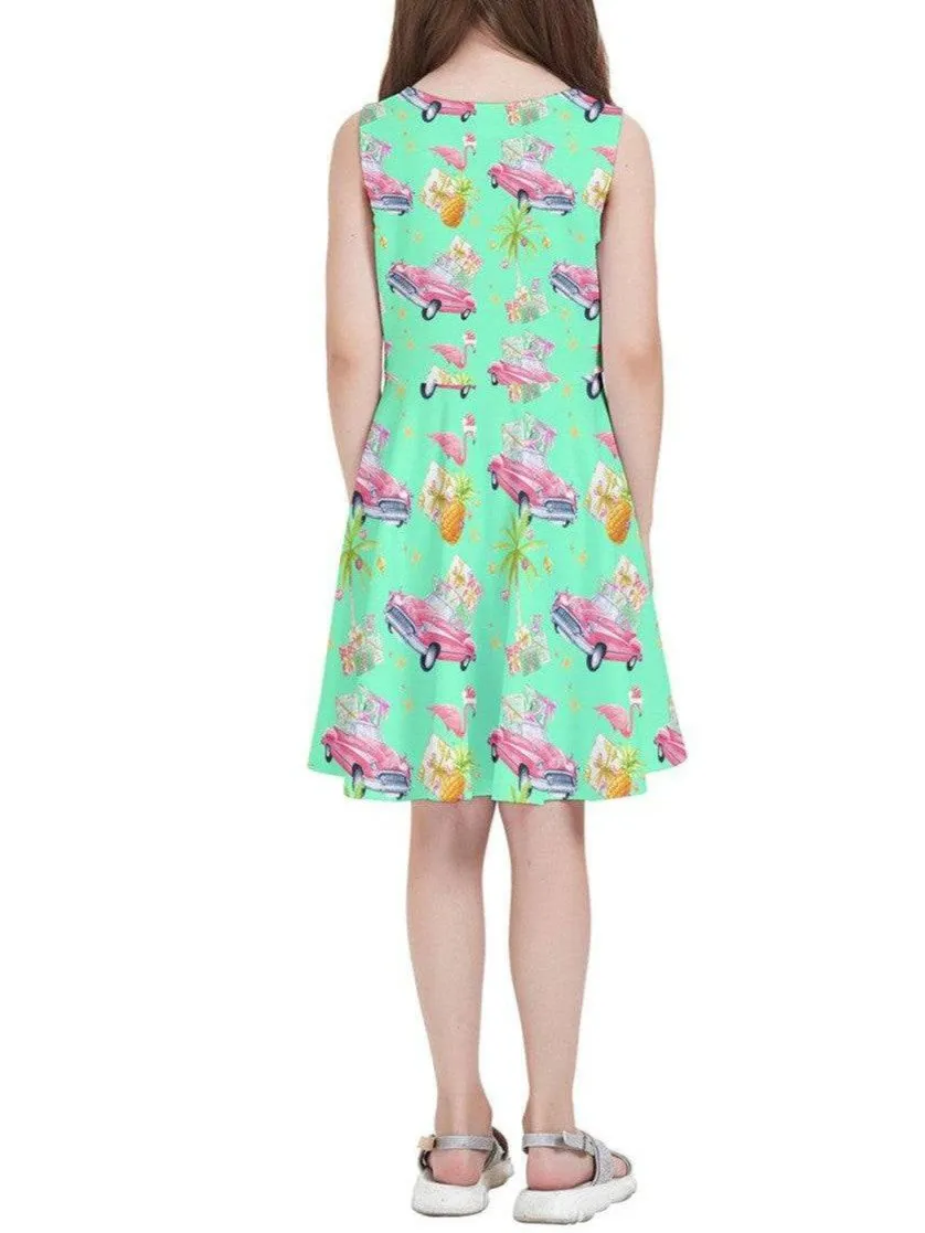 Tropical Christmas Kids' Skater Dress