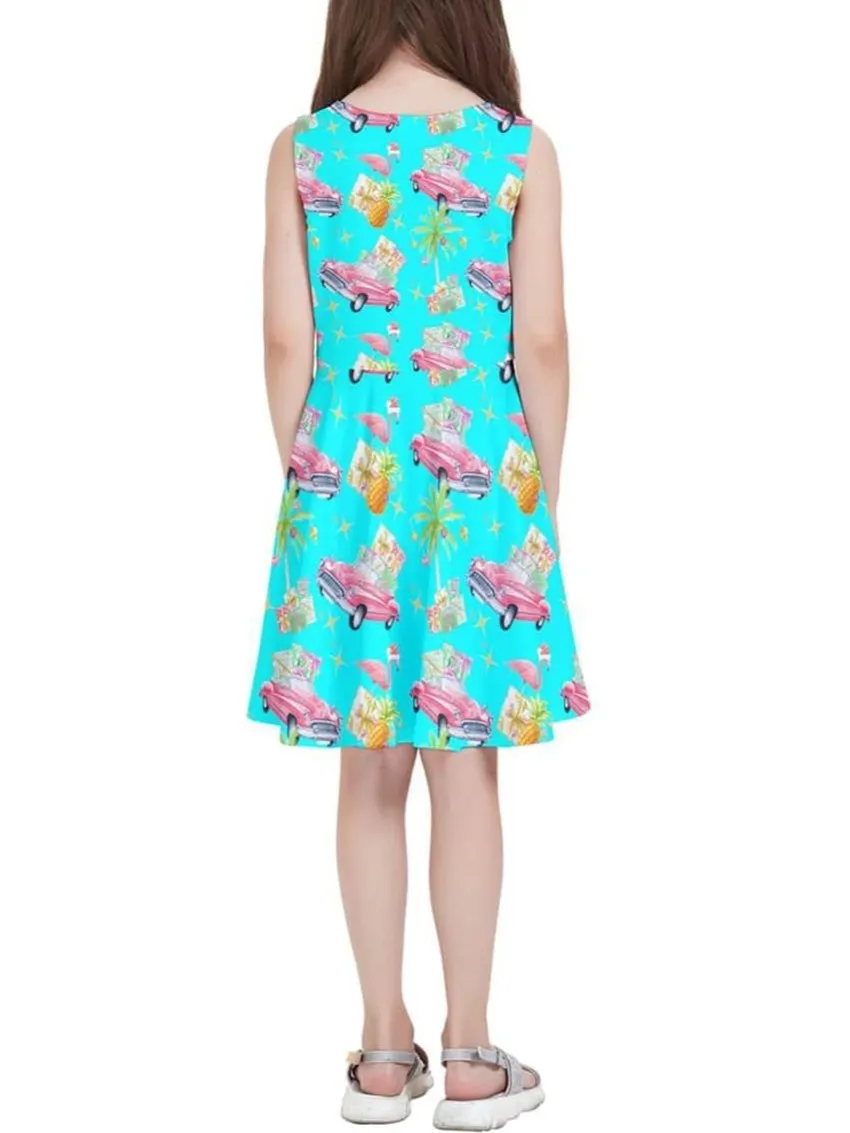 Tropical Christmas Kids' Skater Dress