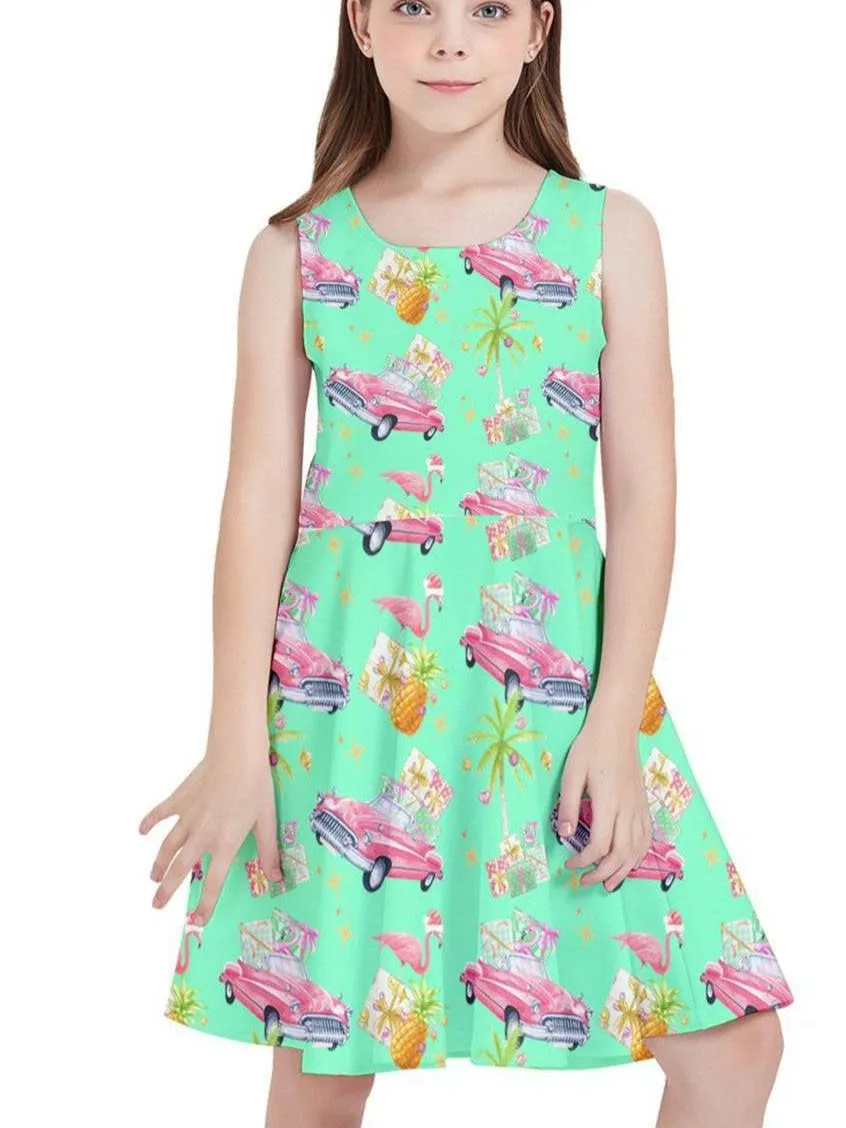 Tropical Christmas Kids' Skater Dress