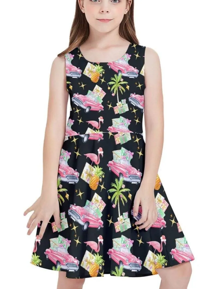 Tropical Christmas Kids' Skater Dress