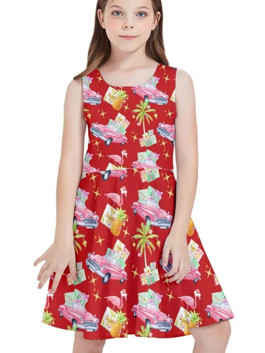 Tropical Christmas Kids' Skater Dress