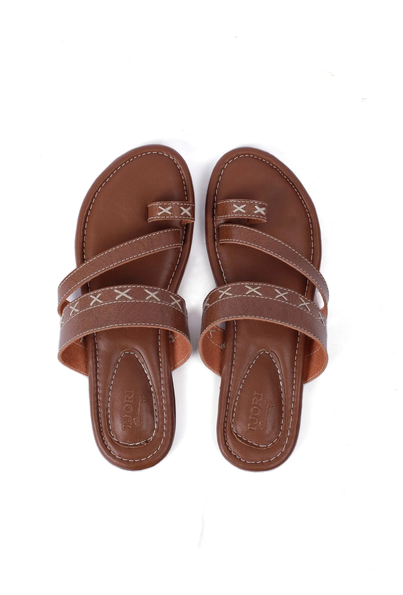 Umber Brown Straps Sliders