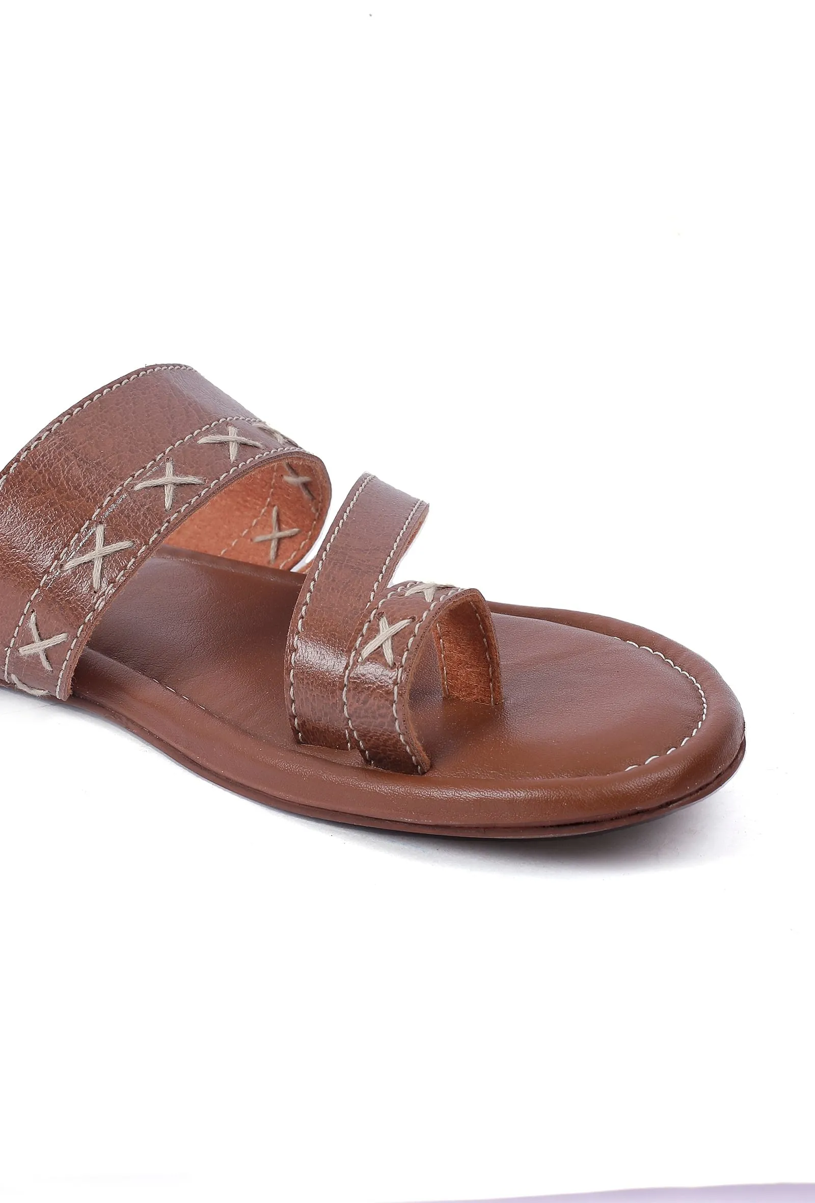 Umber Brown Straps Sliders