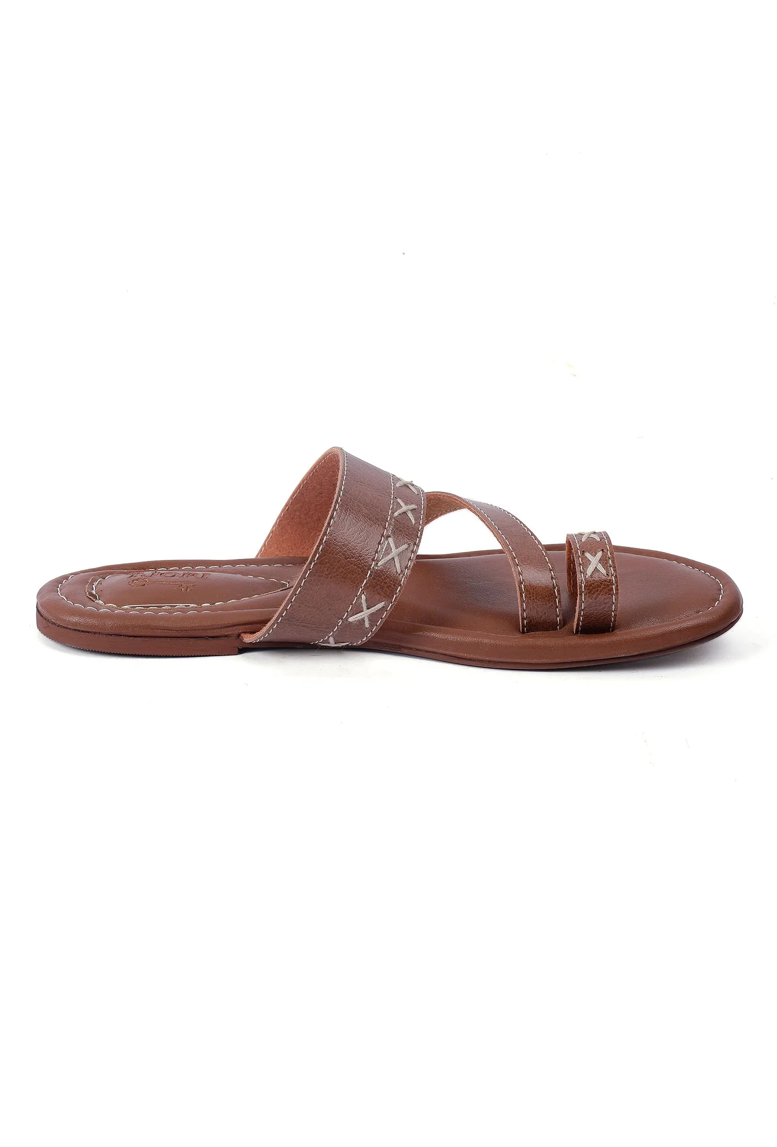 Umber Brown Straps Sliders