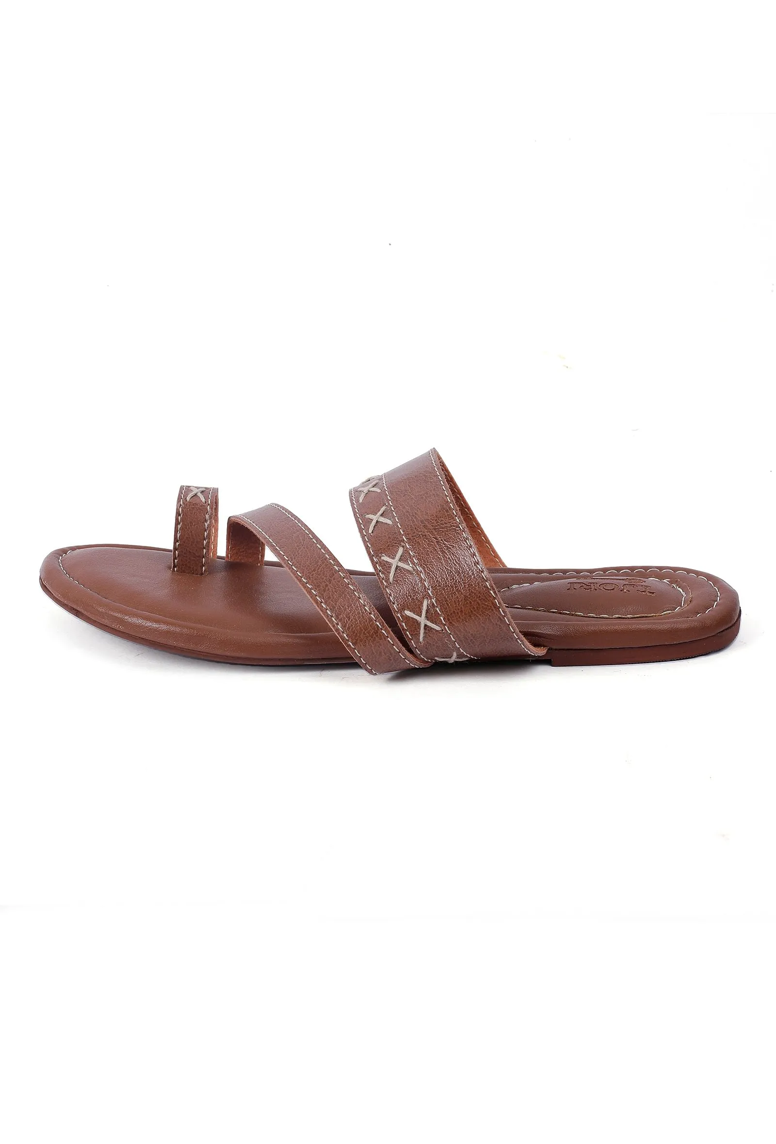 Umber Brown Straps Sliders