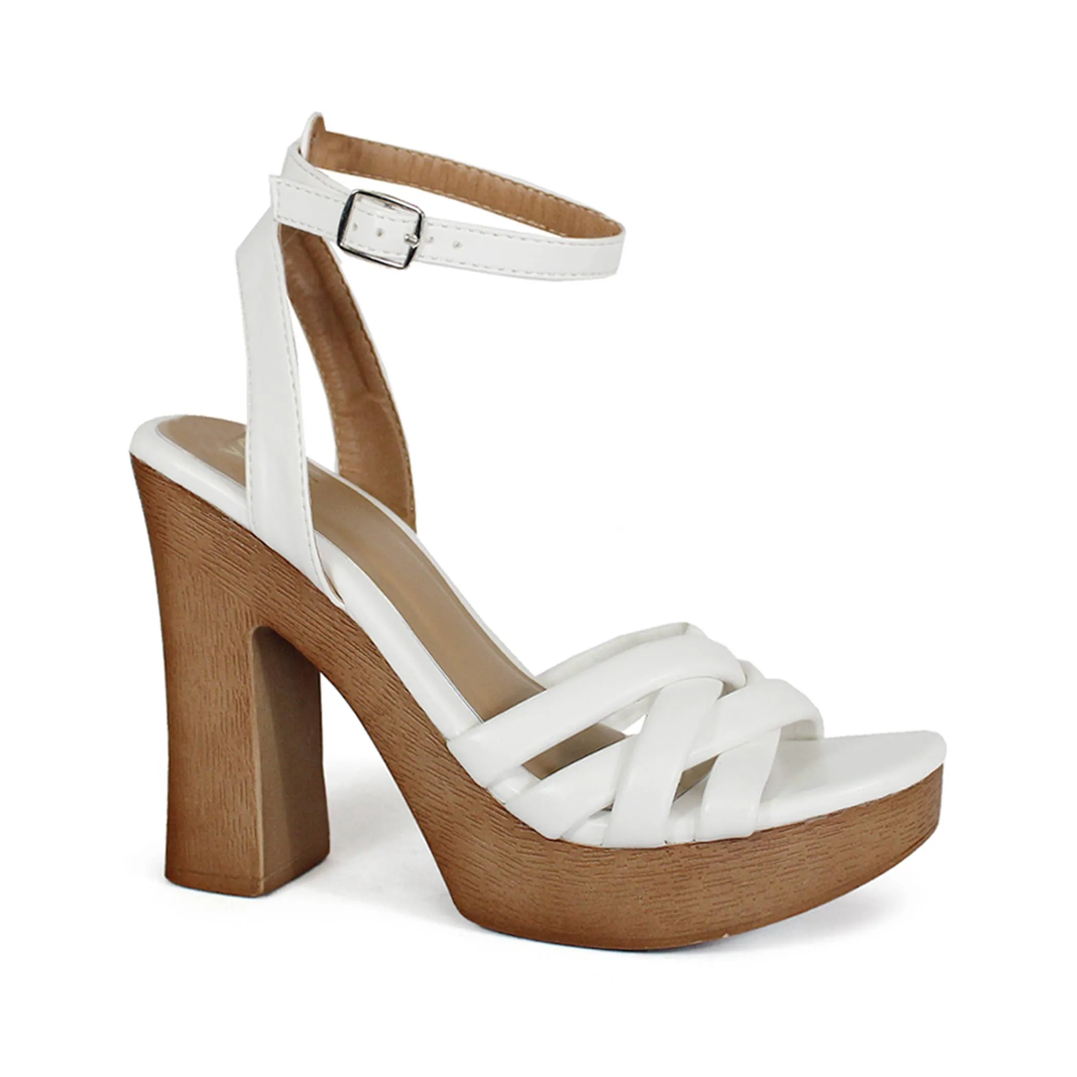 YOKI ARLESA-05 Women's Multi Strap In Wooden Heel Sandals