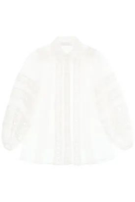 Zimmermann 'devi spliced' blouse with crochet inserts